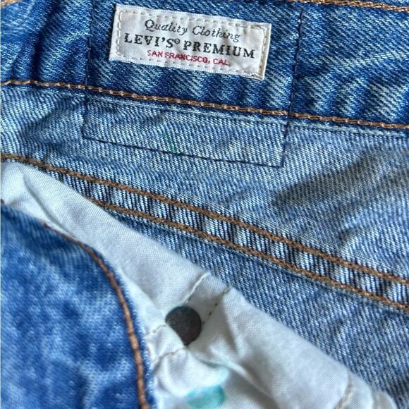 Levi’s Premium Wedgie Raw Hem Button Fly High Rise Straight Leg Jeans Size 27 - Picture 12 of 14